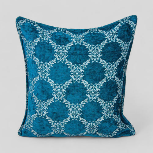 18" Turkish Square Pillow Cover - Turquoise Floral-0